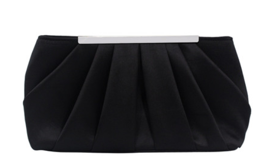 Elegant Pleated Satin Evening Clutch