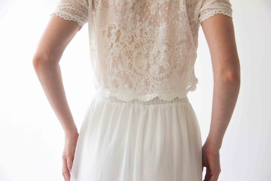 Romantic Lace Top with Short Sleeves