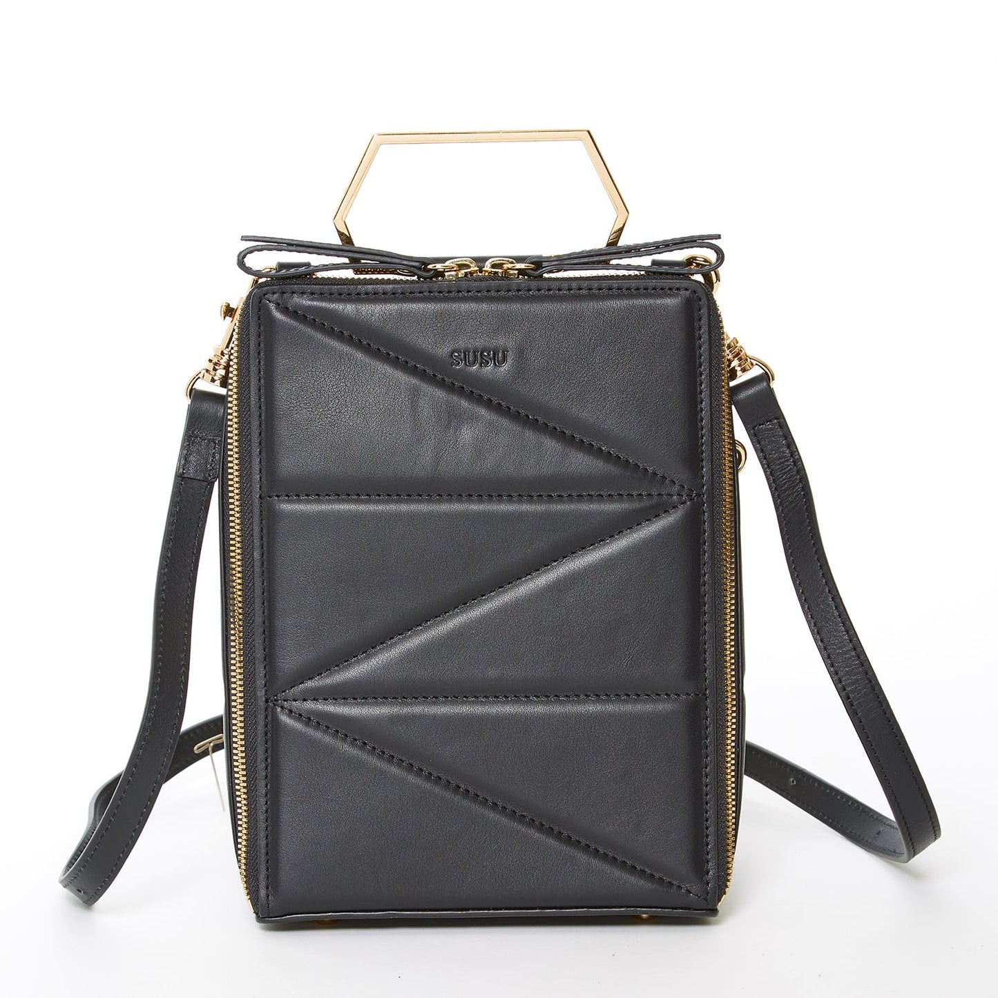 Heidi Geometric Leather Backpack Purse