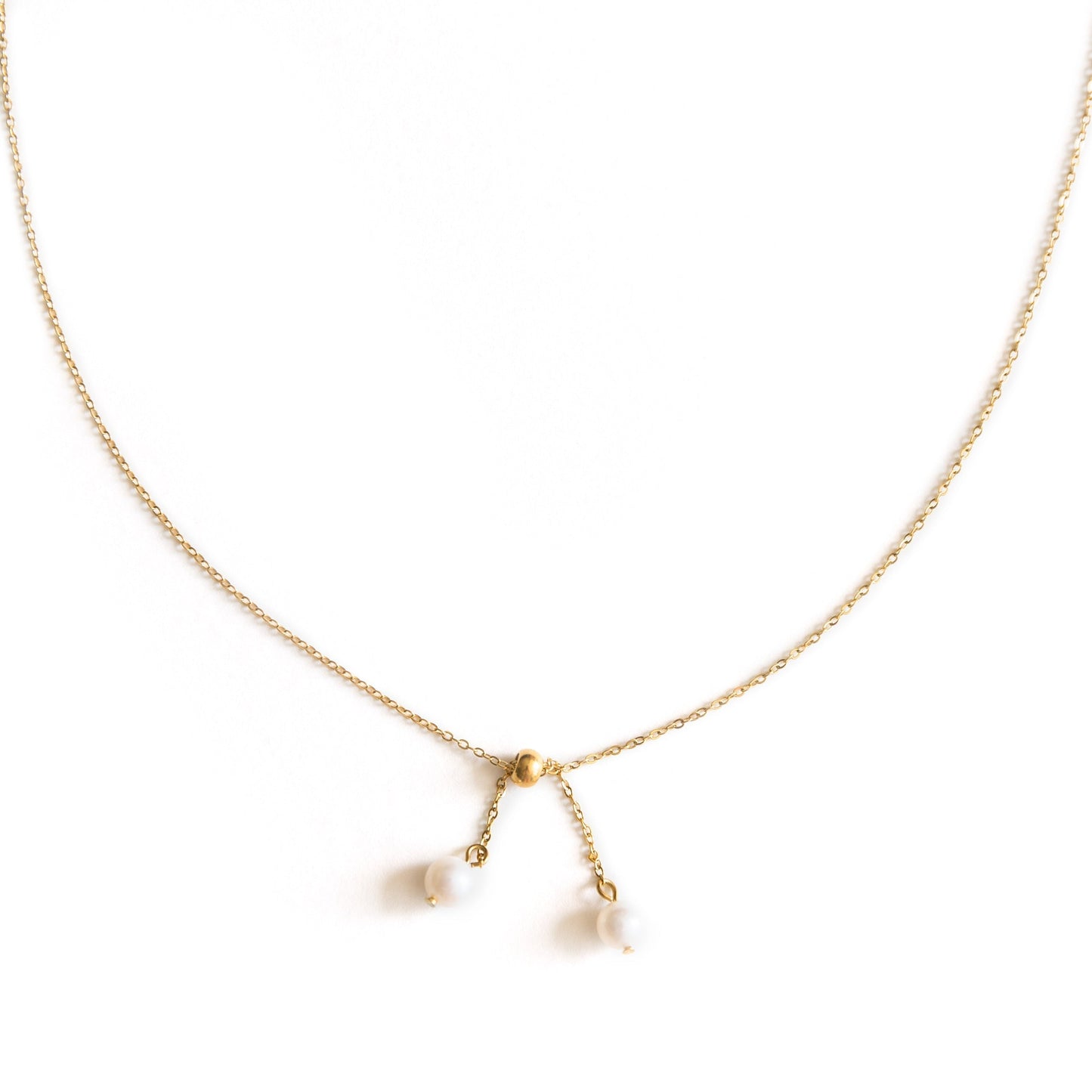 Classic Gold Pearl Drop Necklace