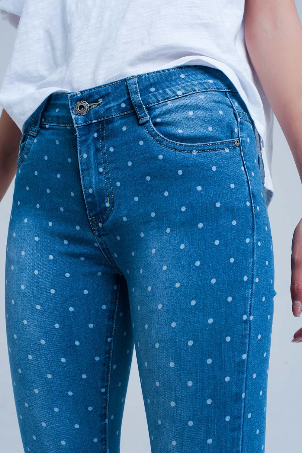 Playful Polka Dot Skinny Jeans