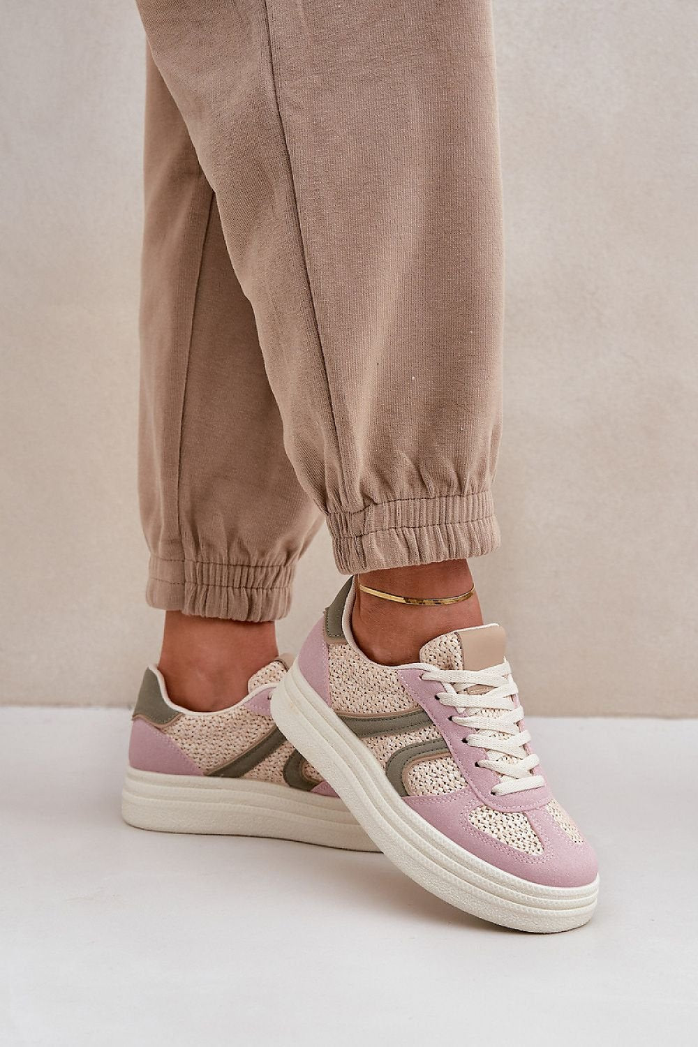 Blush & Olive Luxe Platform Sneakers