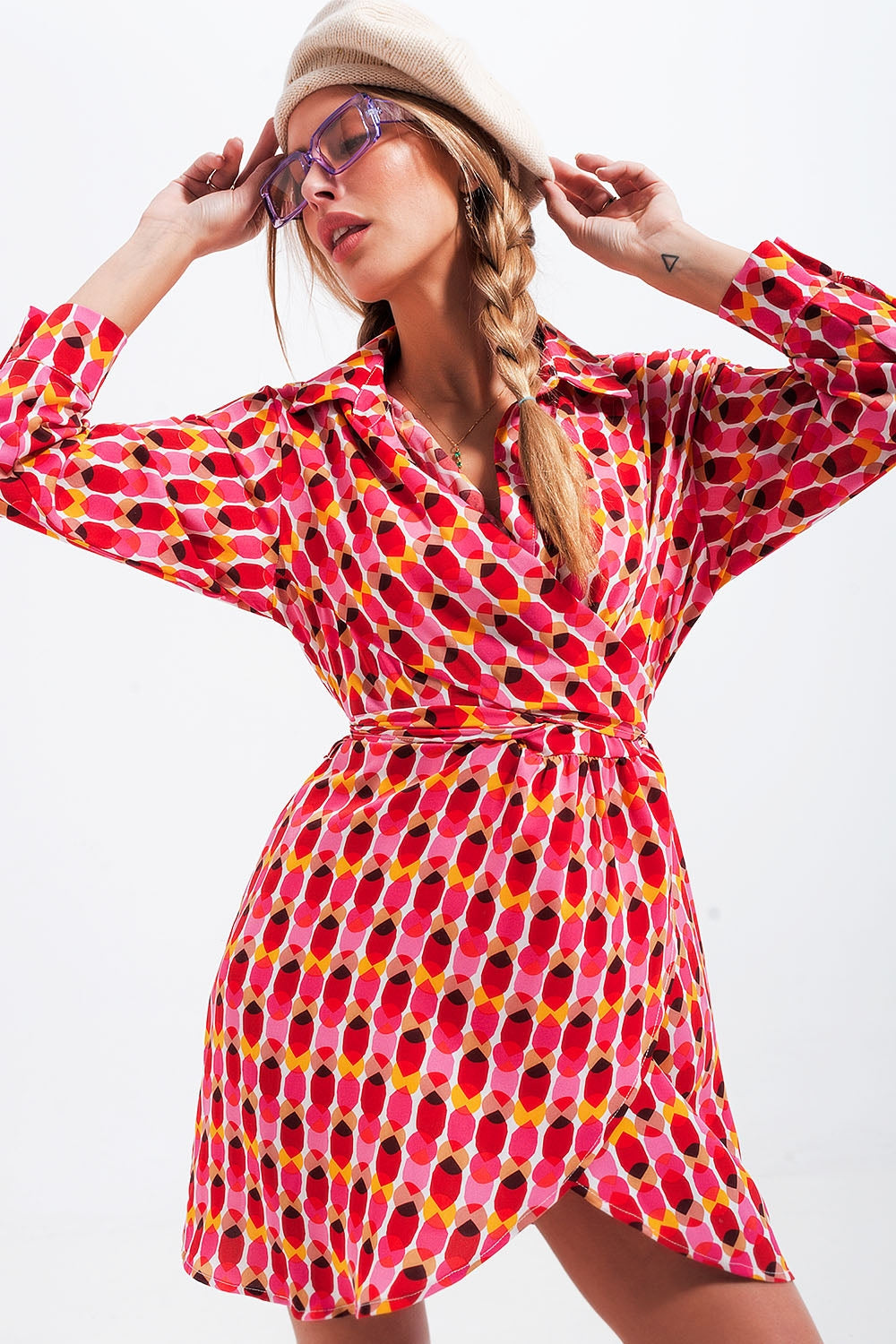 Sunset Mosaic Wrap Dress