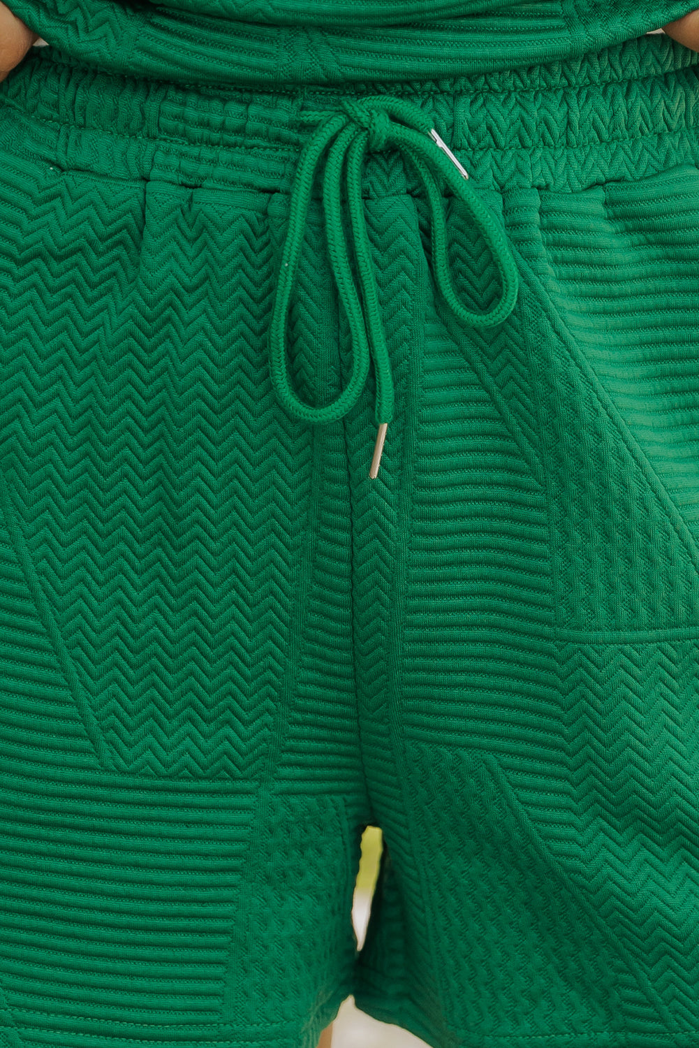 Emerald Breeze Textured Shorts Set