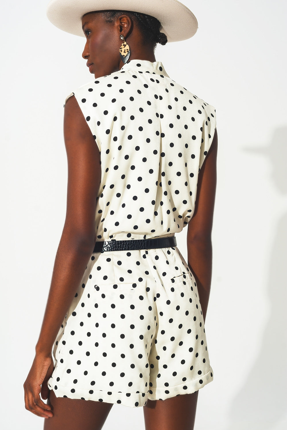 Polka-Dot Wrap Playsuit