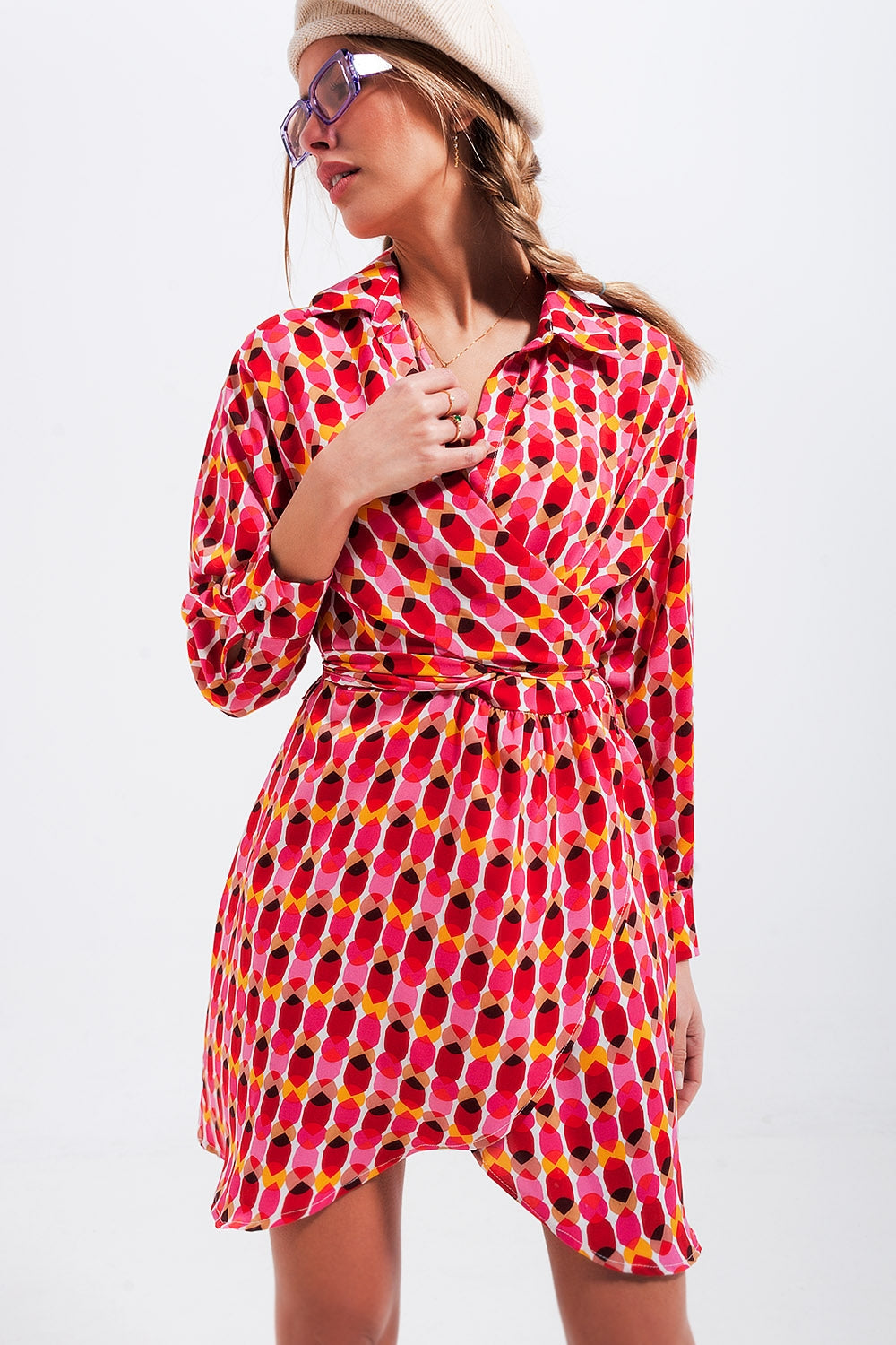 Sunset Mosaic Wrap Dress