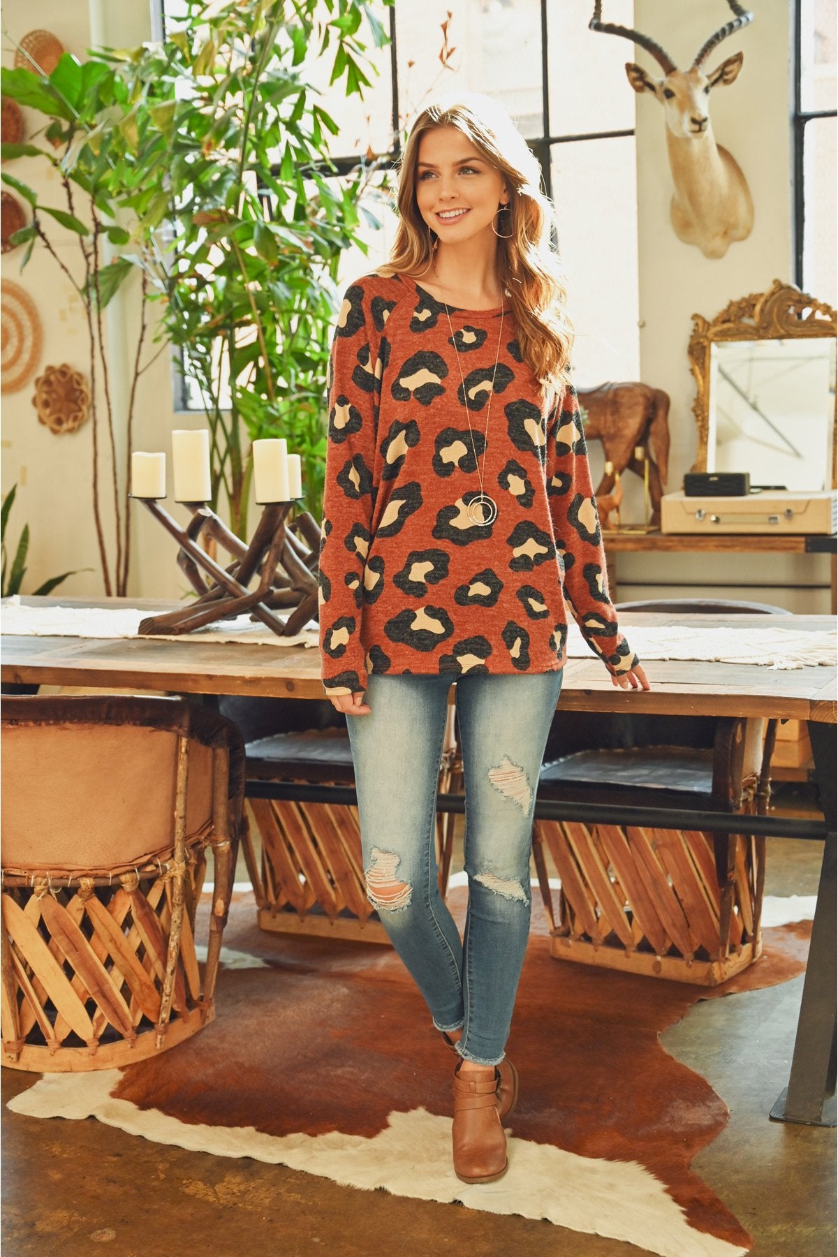 Wild Charm Leopard Print Top