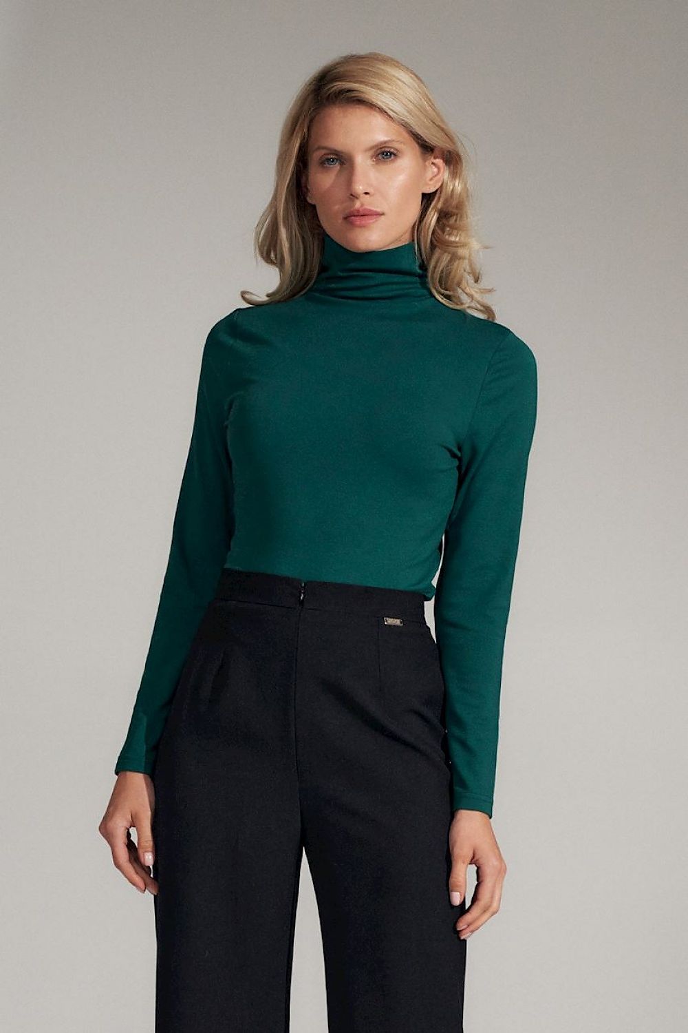 Classic Turtleneck Blouse – Long Sleeve Elegant Fit