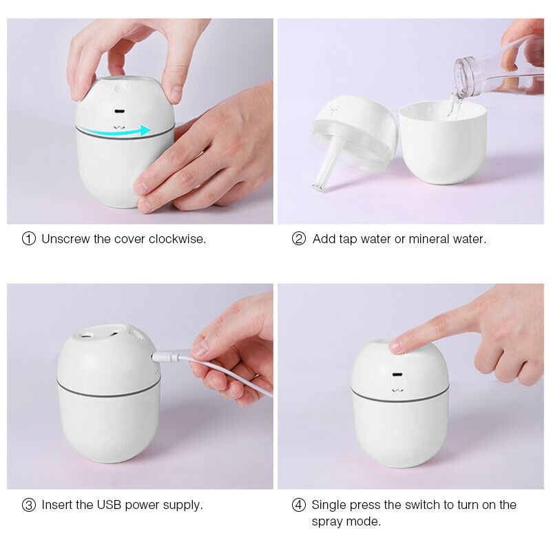 Mini Ultrasonic USB Air Humidifier with LED Night Light