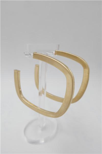 Luxe Satin Gold Square Hoop Earrings