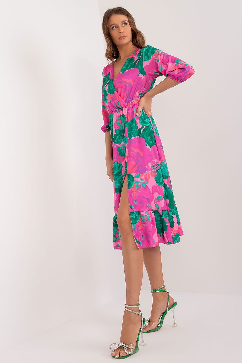 Summer Bloom Wrap Midi Dress