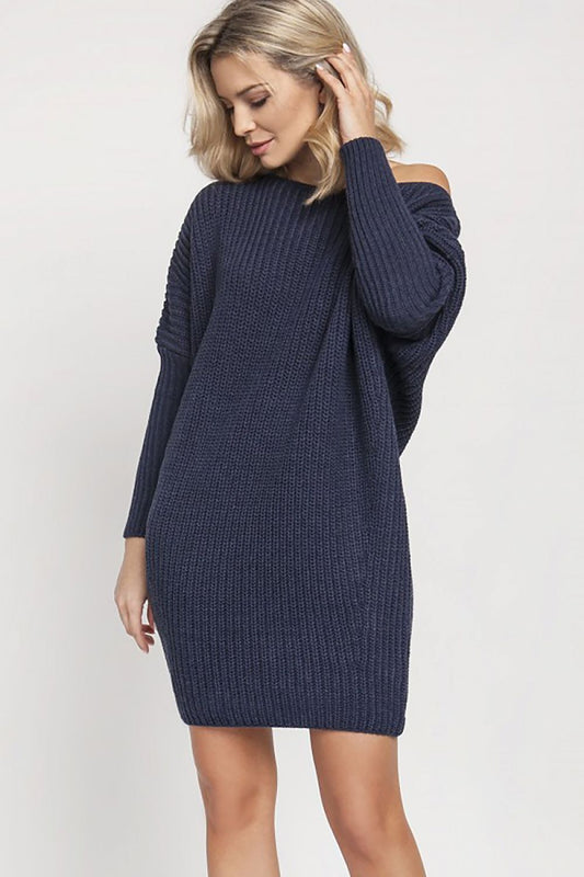 Off-Shoulder Oversized Knit Sweater Dress