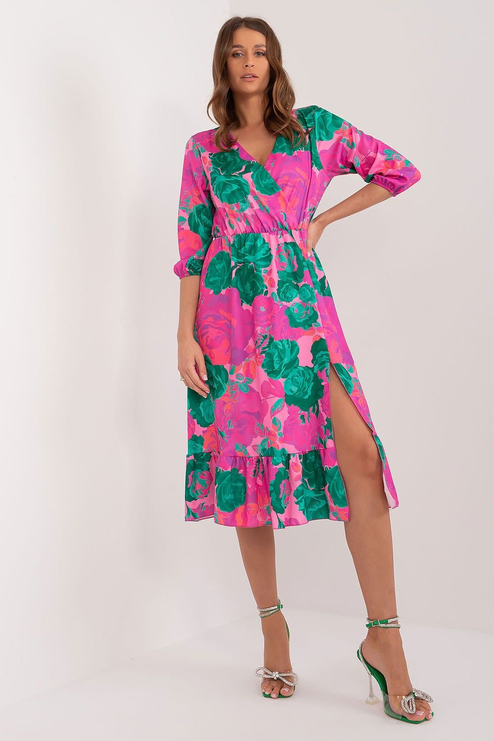 Summer Bloom Wrap Midi Dress