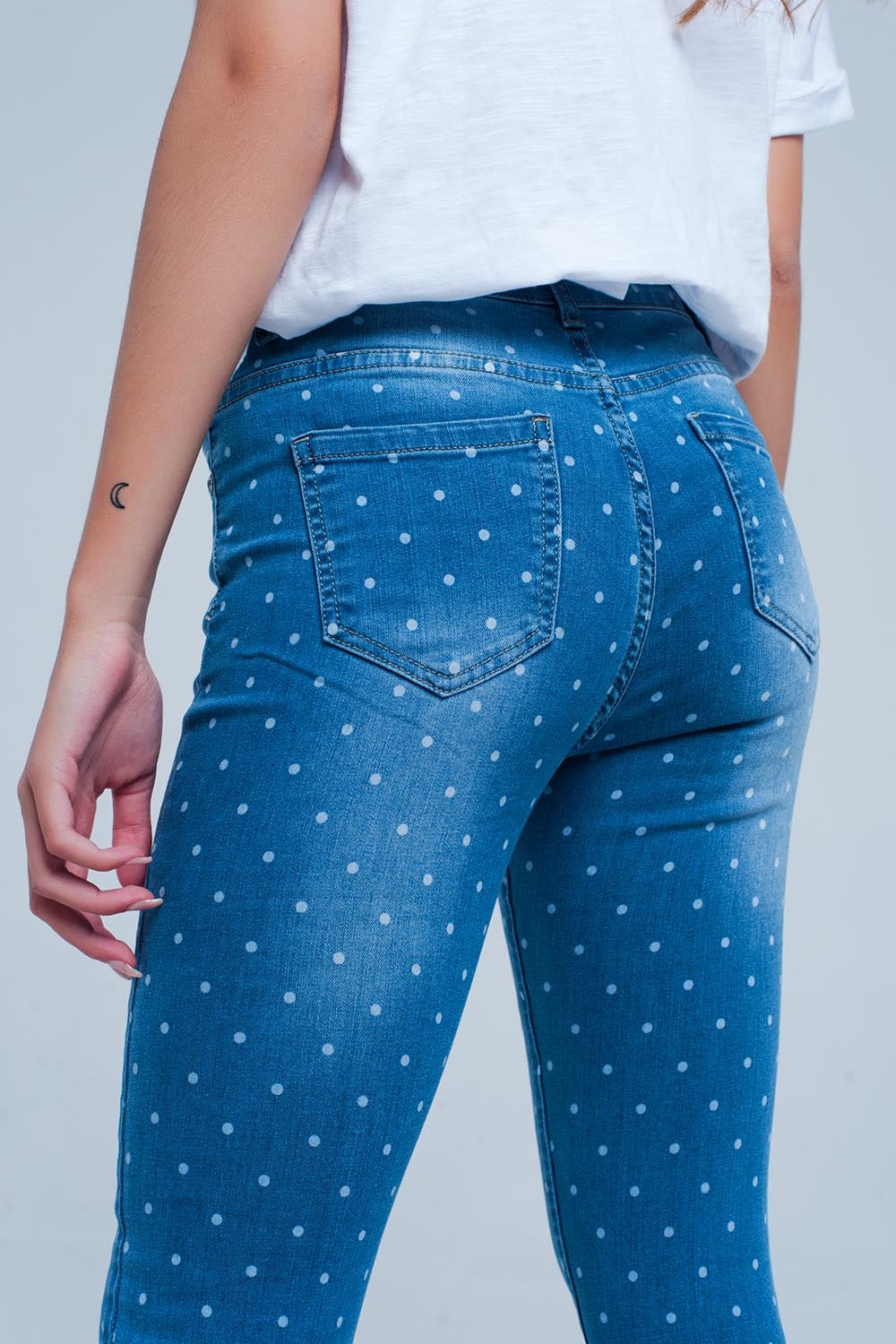 Playful Polka Dot Skinny Jeans