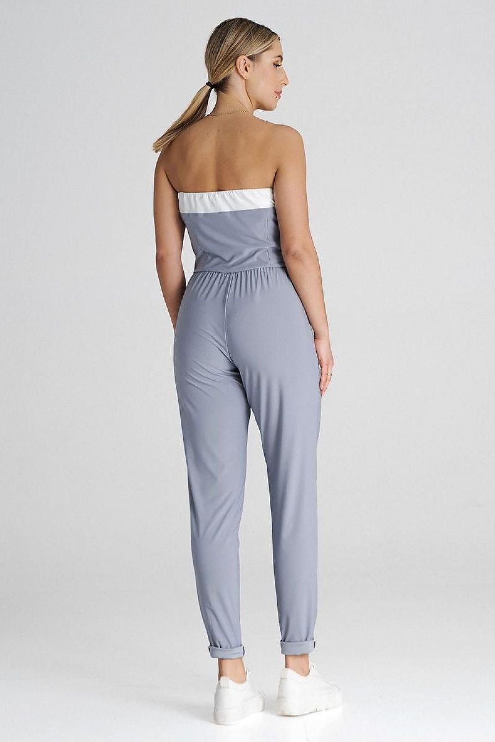 Sleek Contrast Strapless Jumpsuit