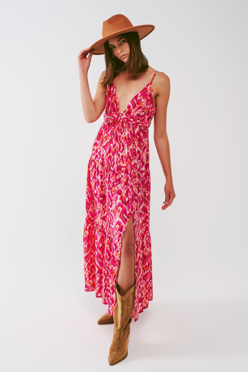 Floral Print Maxi Dress in Blush Bloom