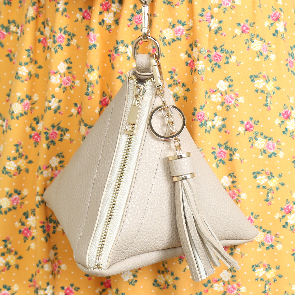 Pyramid Tassel Wristlet Bag