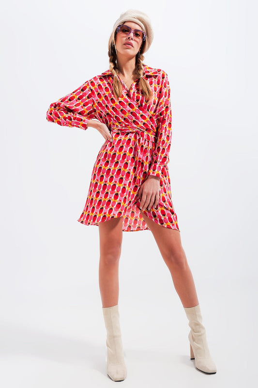 Sunset Mosaic Wrap Dress