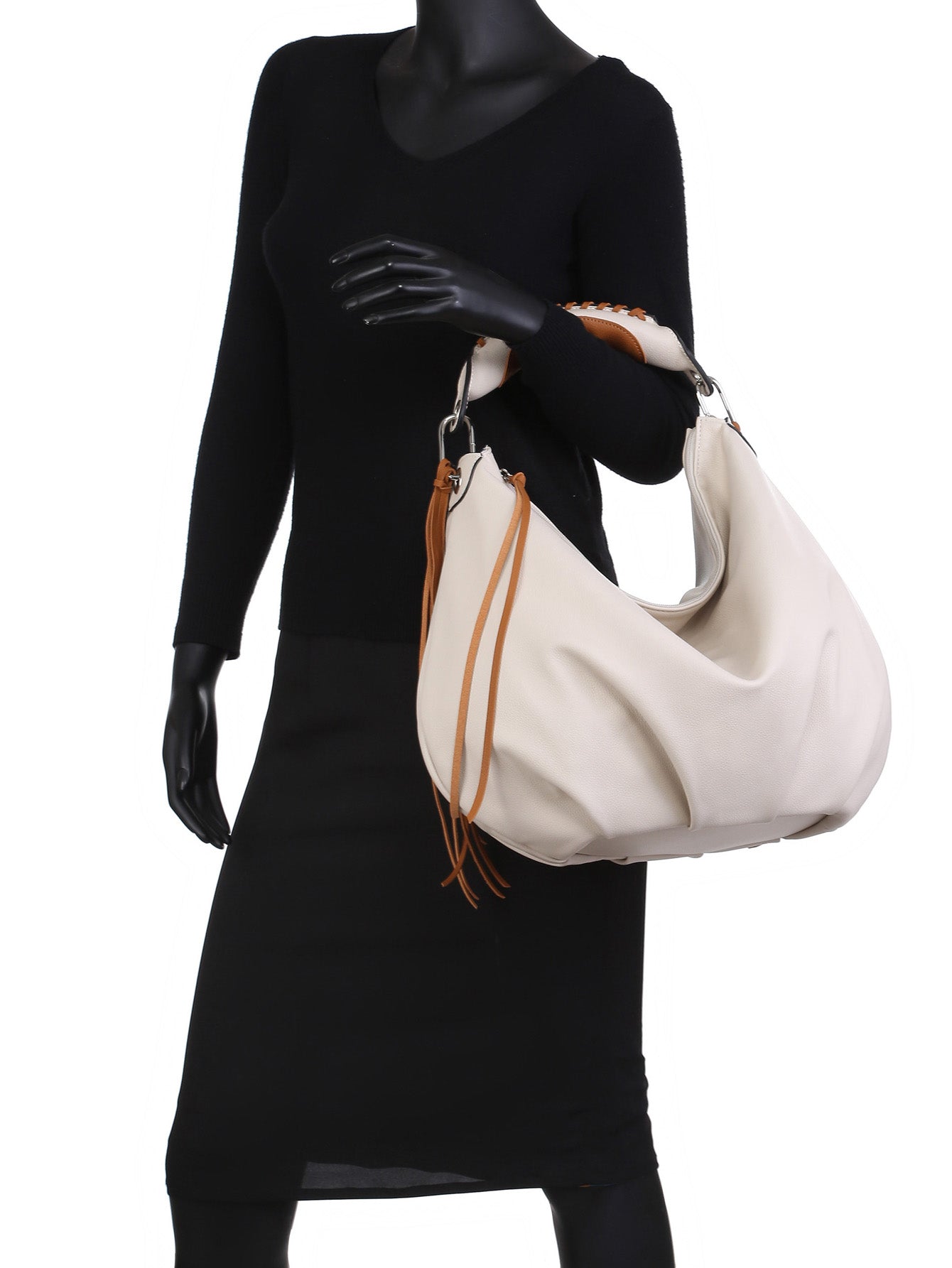 Women’s Contrast Handle Hobo Bag