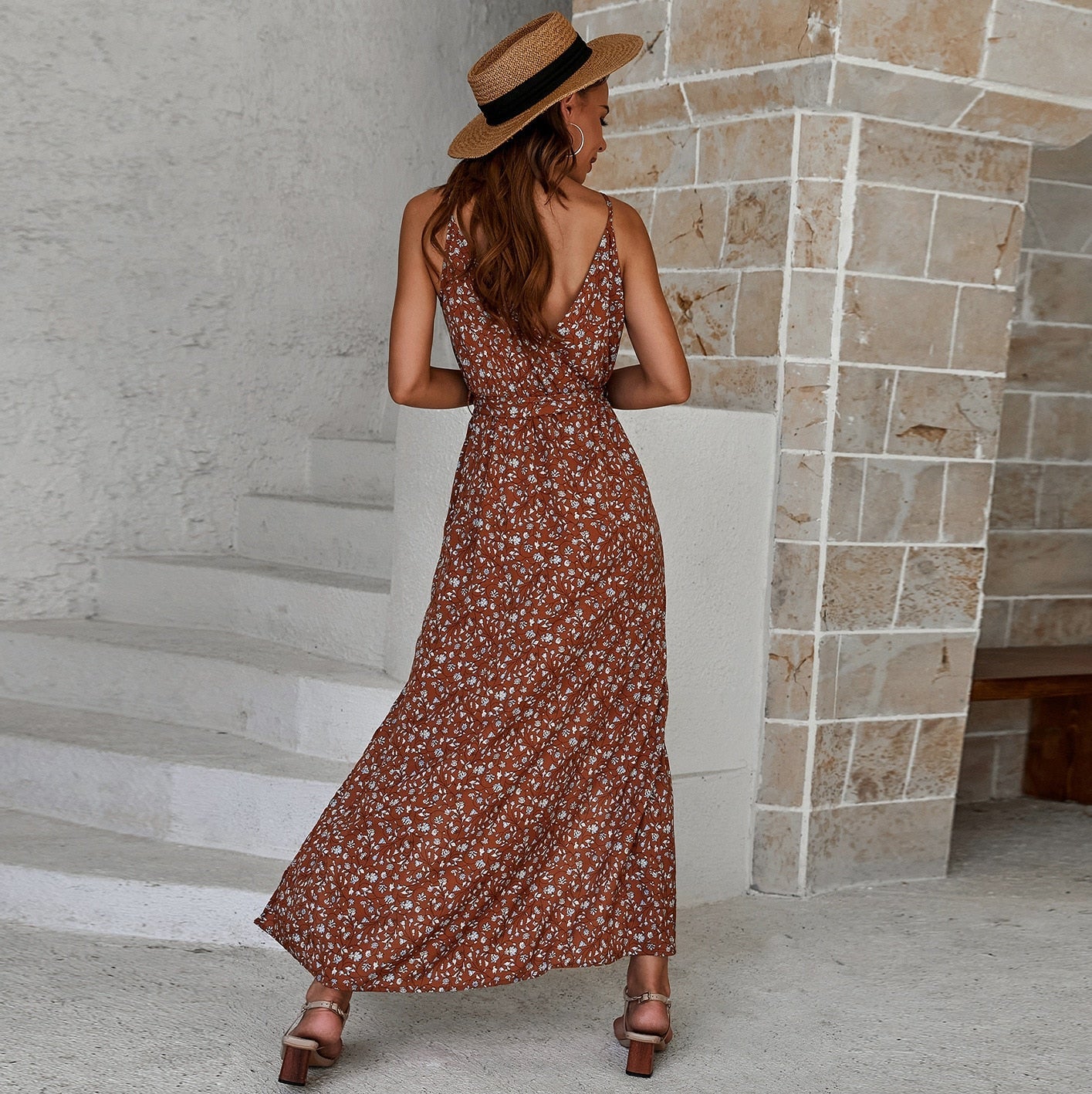 Summer Breeze Floral Wrap Midi Dress