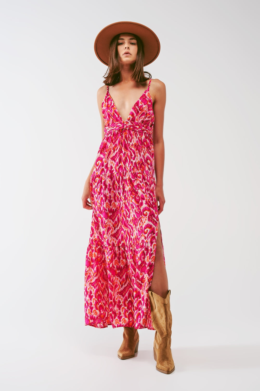 Floral Print Maxi Dress in Blush Bloom