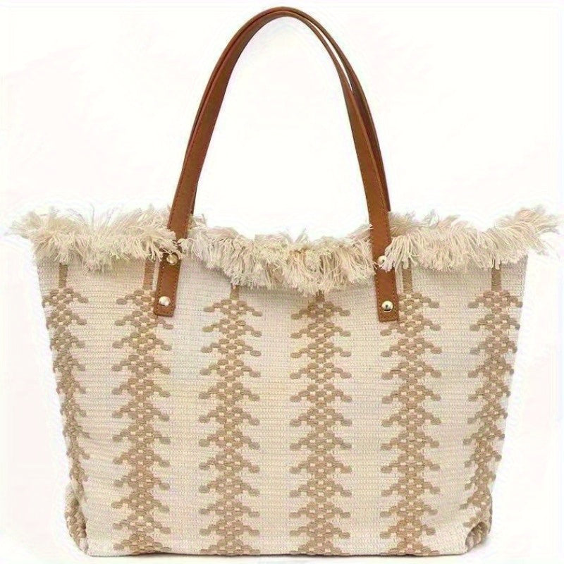 Bohemia Canvas Woven Tote Bag