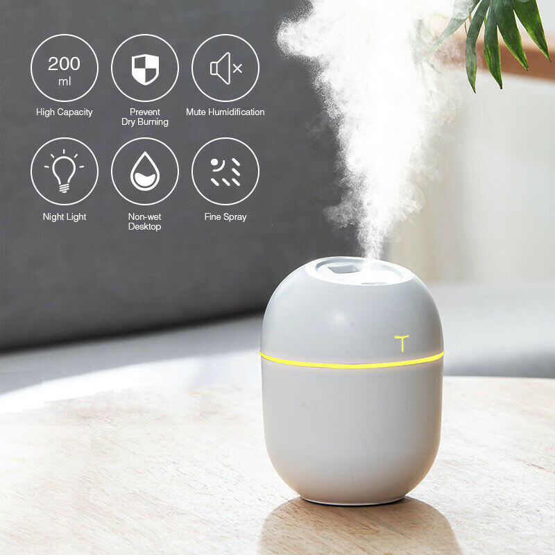 Mini Ultrasonic USB Air Humidifier with LED Night Light